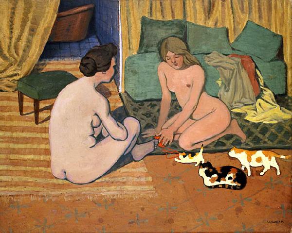 Felix Vallotton Femmes nues aux chats oil painting image